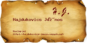 Hajdukovics János névjegykártya